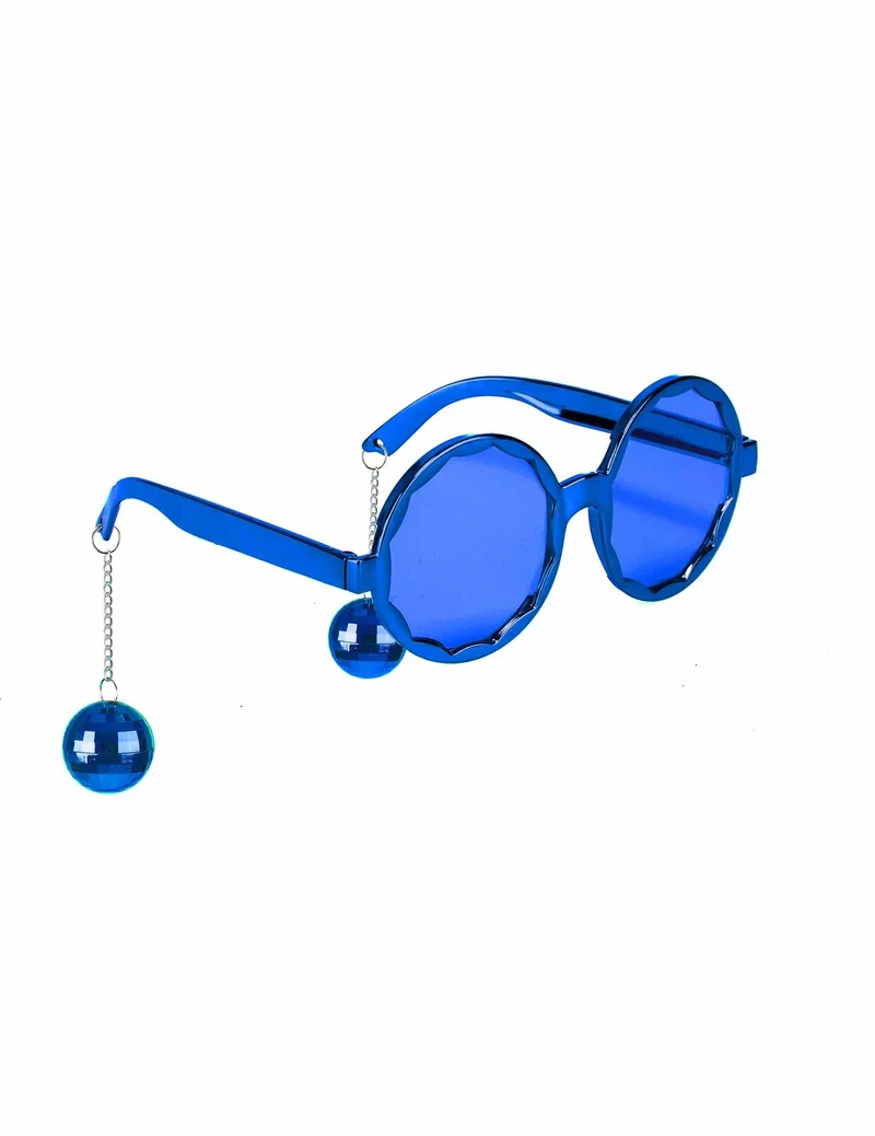 Witzige Disco Brille blau für Erwachsene