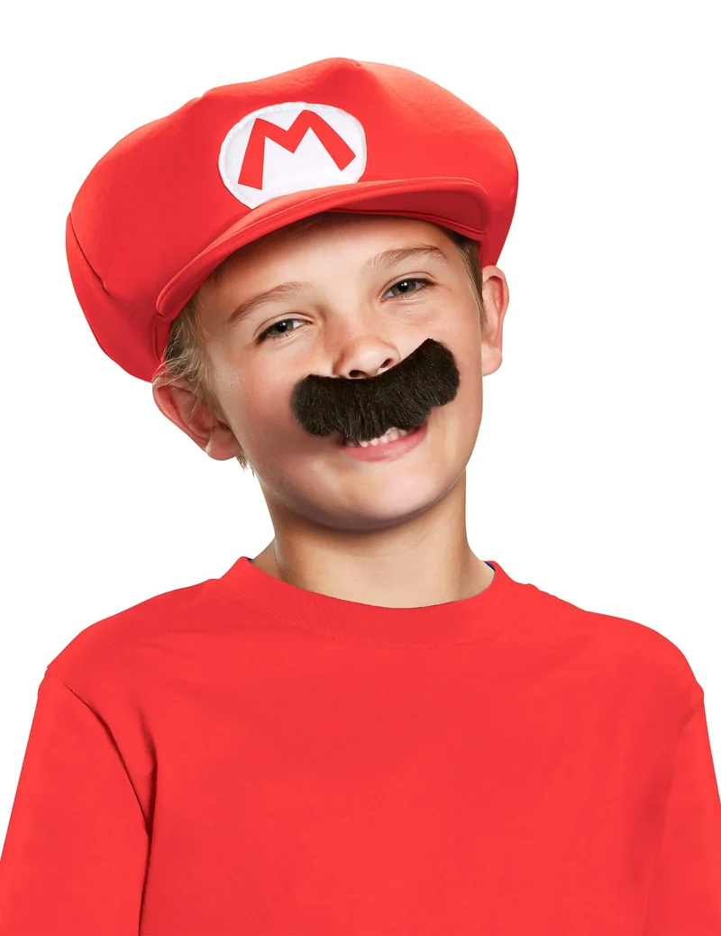 Kappe und Schnurrbart Mario™ für Kinder