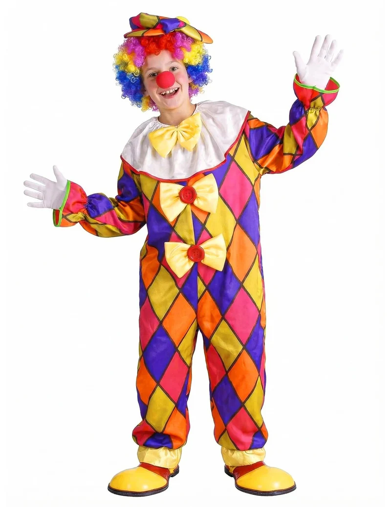 Clown-Overall für Kinder Zirkus bunt