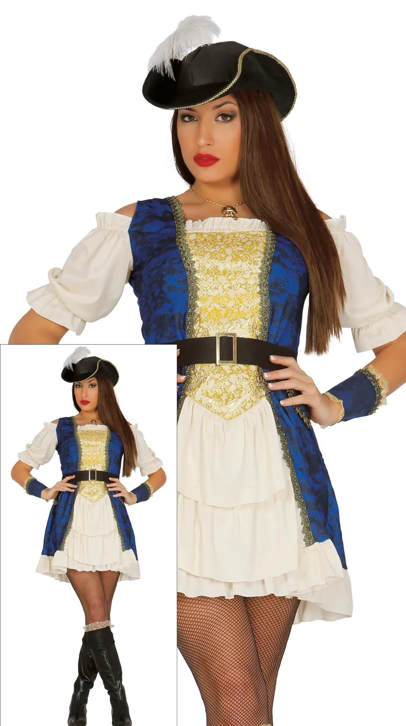 Piratenkostuum dames - Jurk + Hoed & Riem