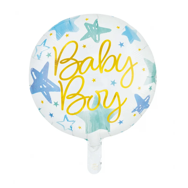 Blauer, goldener Heliumballon „Baby Boy“, 46 cm