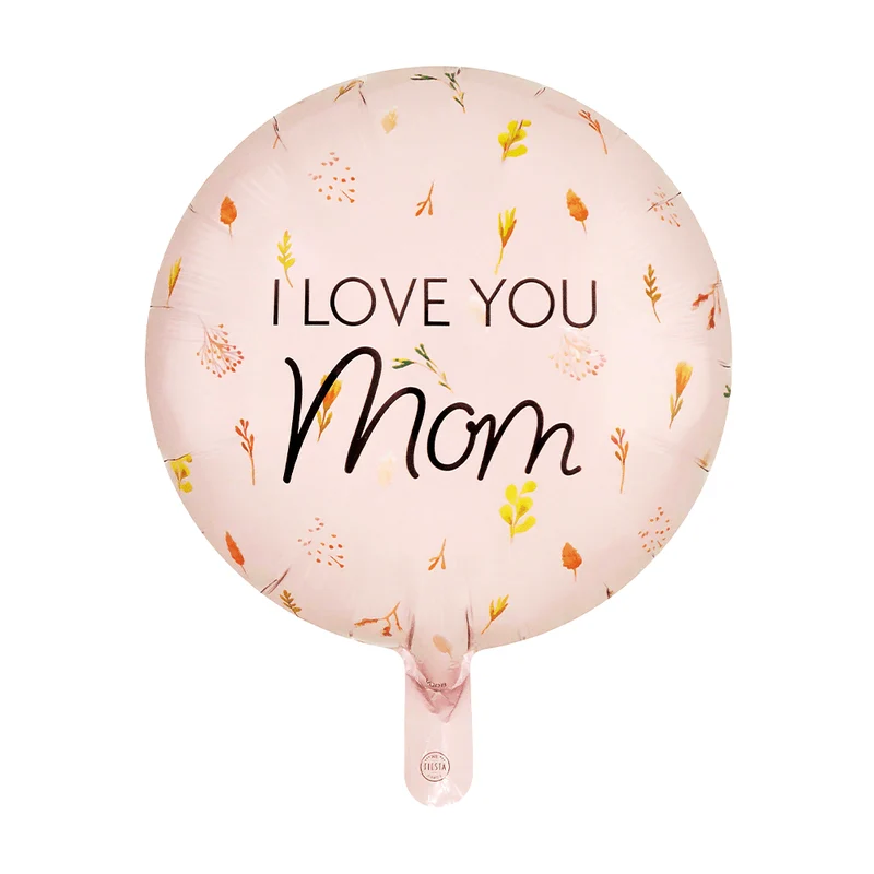Rosa Heliumballon „I Love You Mom“ (ohne Aufdruck), 45 cm
