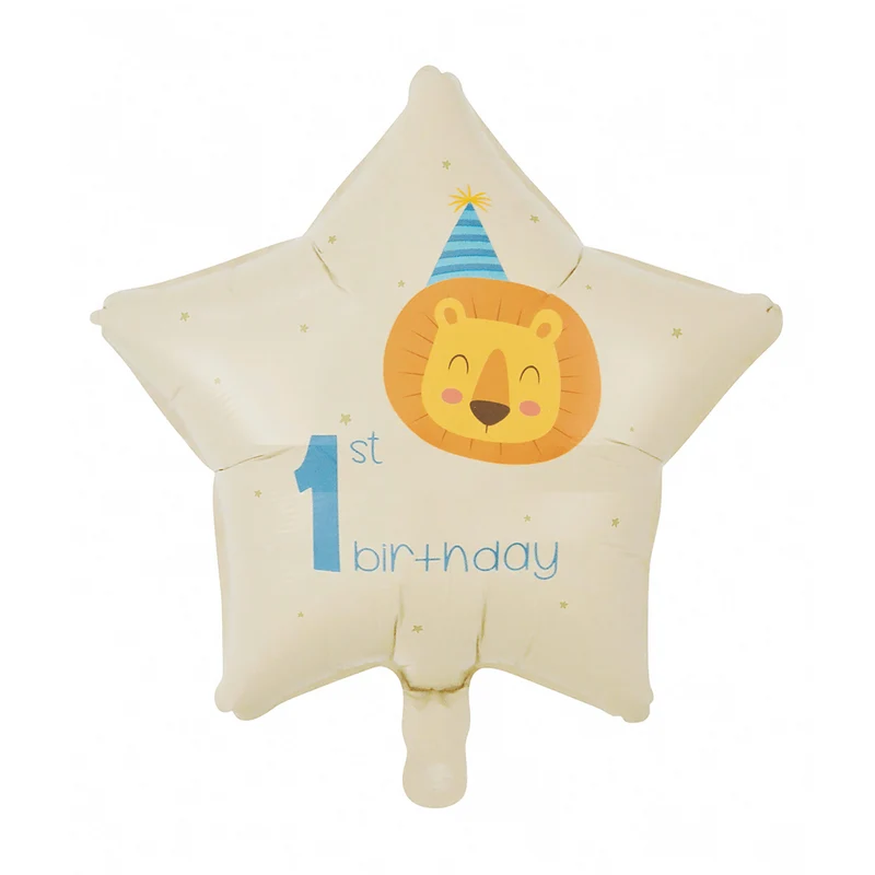 „Happy 1st Birthday“-Heliumballon für Jungen, leer, 45 cm