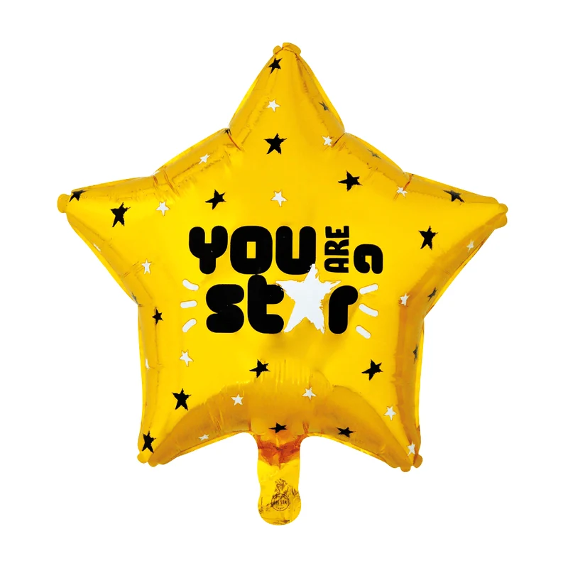 Stern-Heliumballon, gold, „You Are A Star“, leer, 45 cm