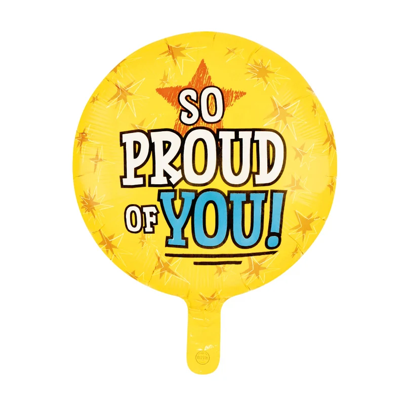 Gelber Heliumballon „So Proud Of You“ (leer), 45 cm