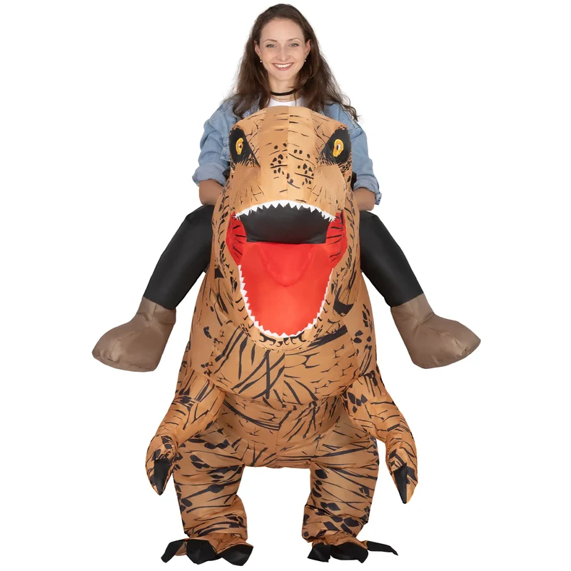 Aufblasbares Dinosaurier-Kostüm für Erwachsene, 210 lang, 170 cm hoch