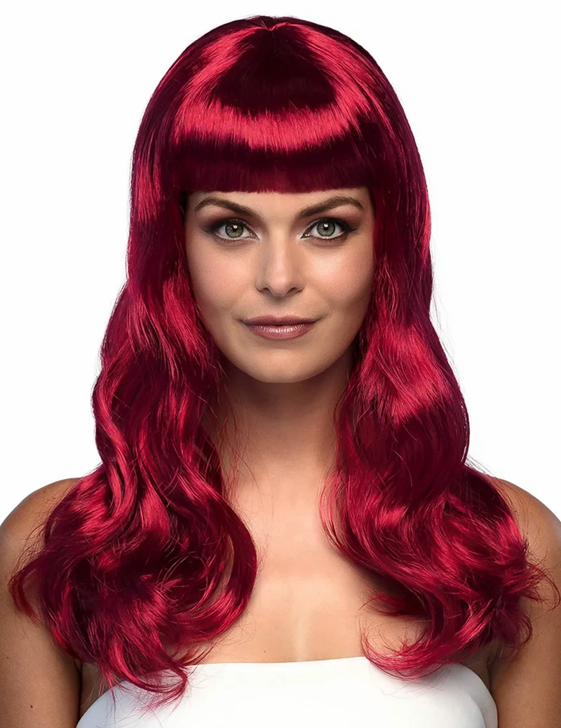 Perücke mit langen roten Haaren für Damen