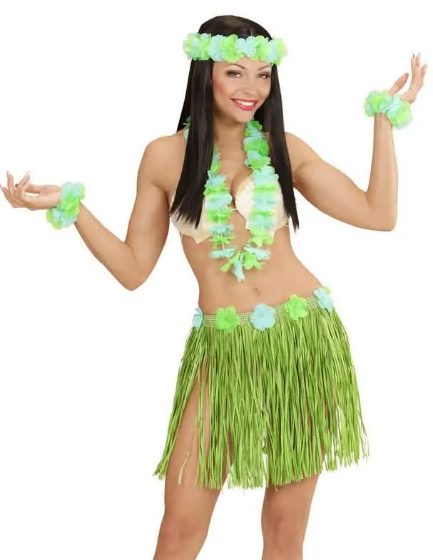 Hawaii-Set in grün-blau