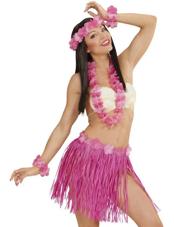 Hawaï Kostüm-Set für Erwachsene in rosa