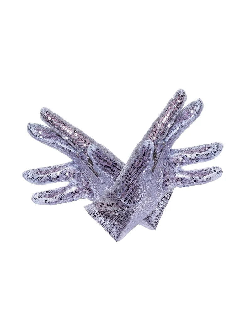 Silberne Glitzer-Handschuhe für Erwachsene