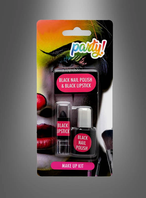 Gothic Lippenstift und Nagellack schwarz