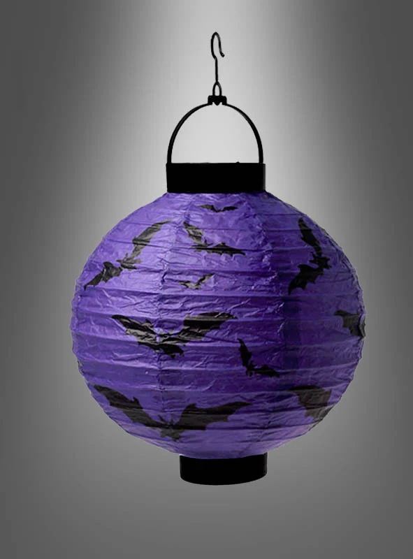 LED Halloween Papierlaterne Fledermaus oder Spinnen
