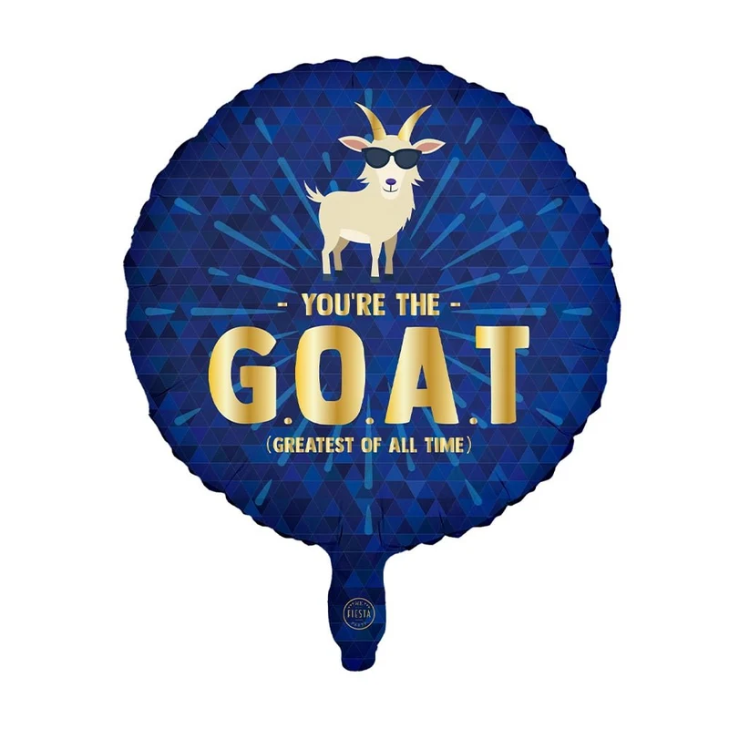 Blauer Heliumballon „G.O.A.T.“ (leer), 45 cm