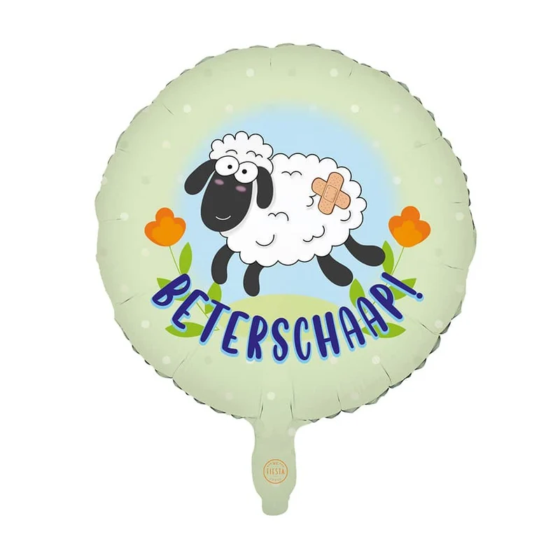 „Gute Besserung“-Heliumballon „Schaf“, leer, 45 cm
