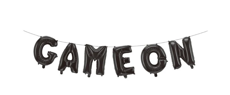 Schwarzer Buchstaben-Ballon – Game On