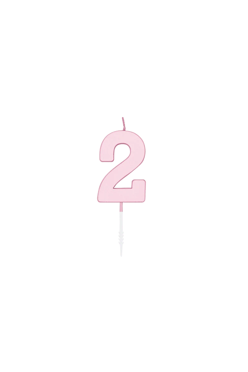2-Jahres-Kerze, Pastellrosa, 4,5 cm