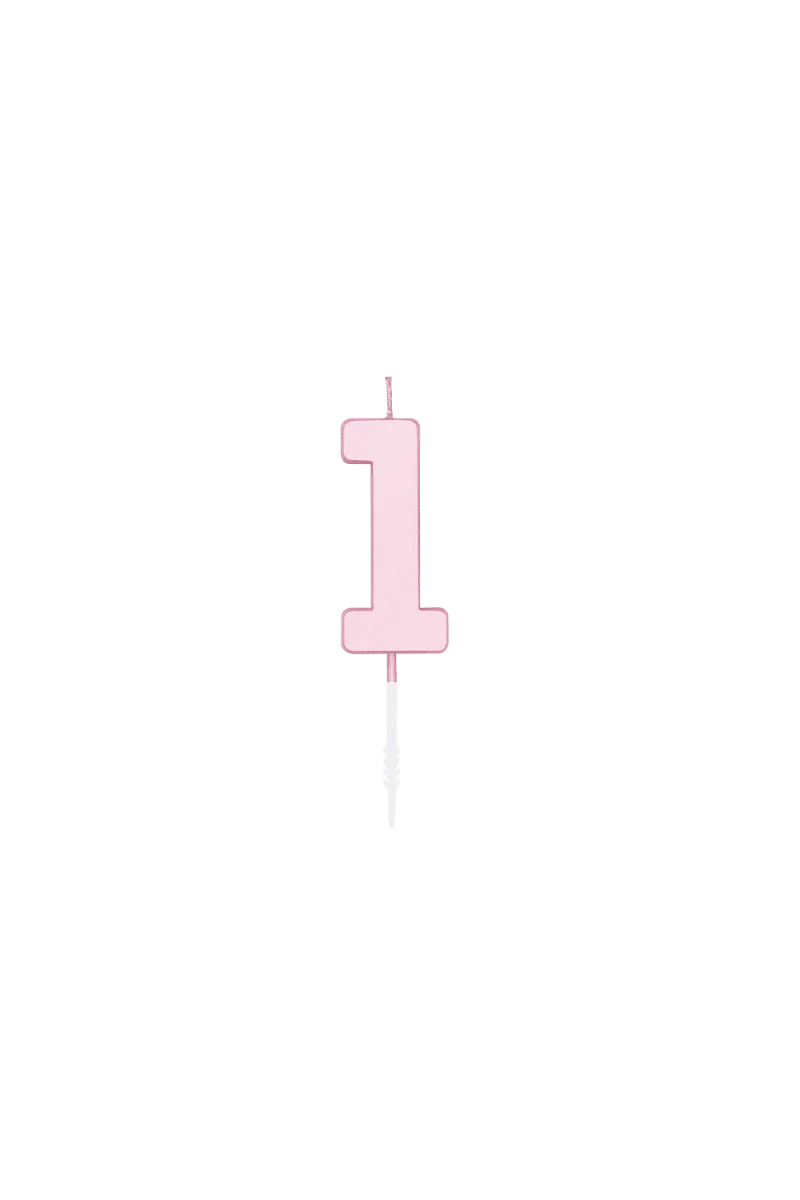1-Jahres-Kerze, Pastellrosa, 4,5 cm