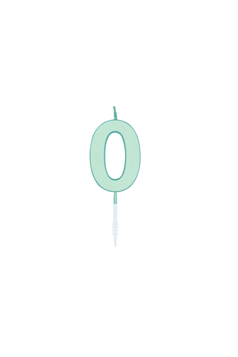 0-Jahres-Kerze, mintgrün, pastell, 4,5 cm