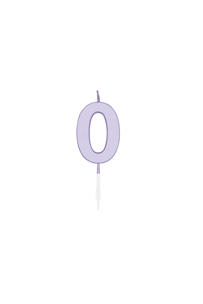 0-Jahres-Kerze, lila, 4,5 cm
