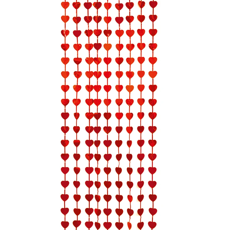 Türvorhang mit Herzchen, rot, 2 m