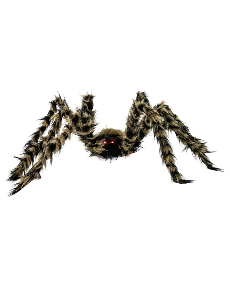 Gestreifte Tigerspinne mit roten LED Augen 122cm
