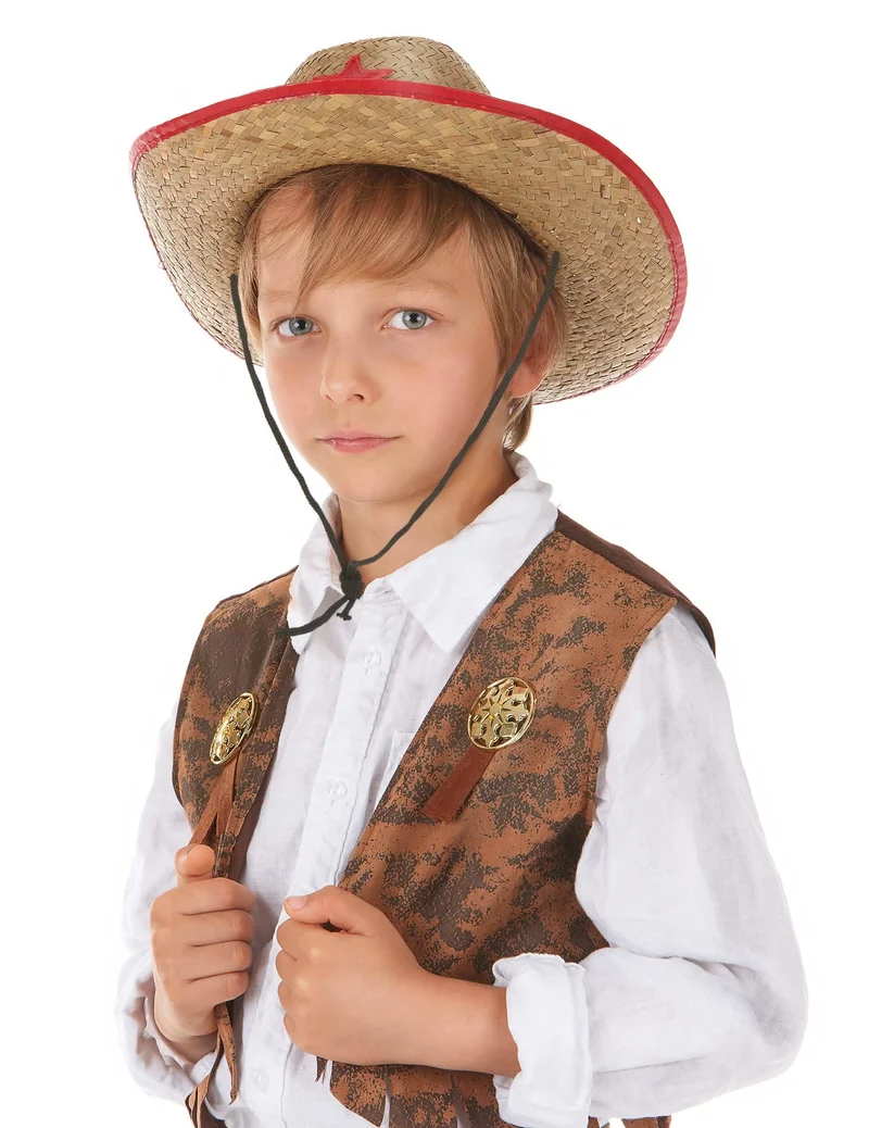 Cowboy Hut aus Stroh für Kinder