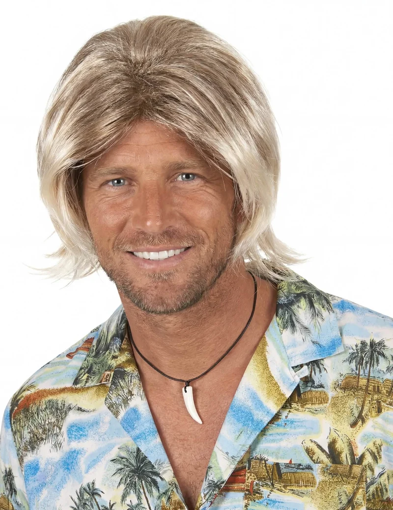 Blonde Surfer Perücke für Männer