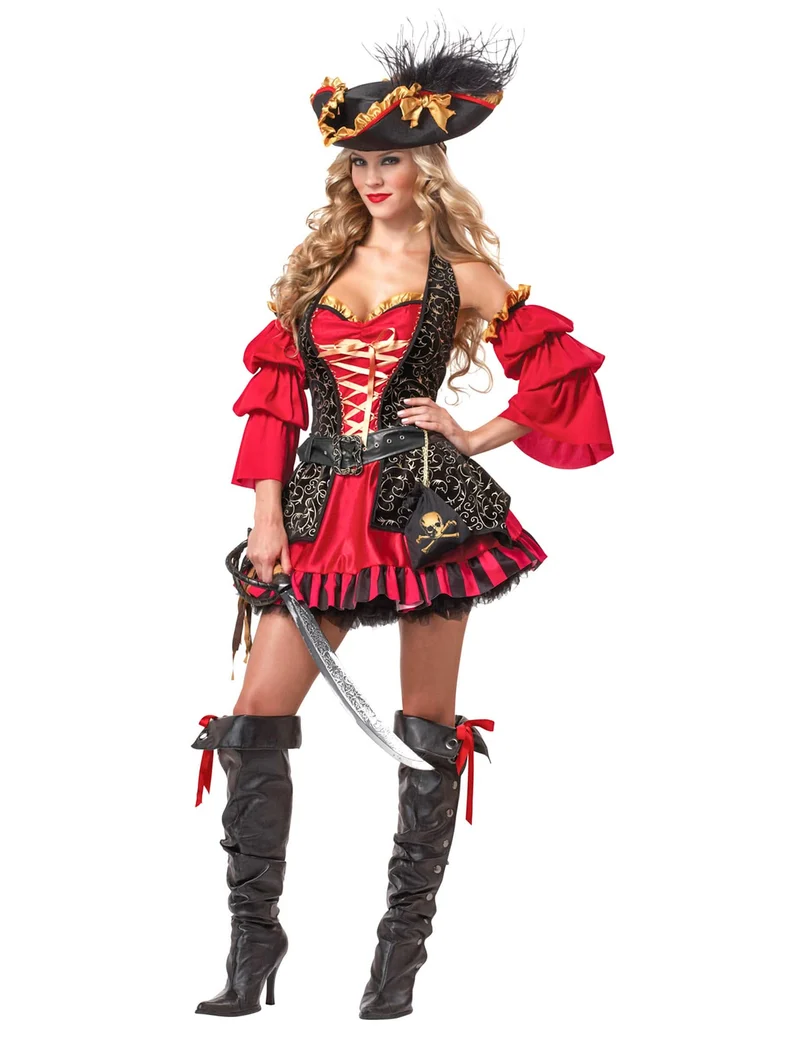 Barockes Piraten Kostüm für Damen - Deluxe