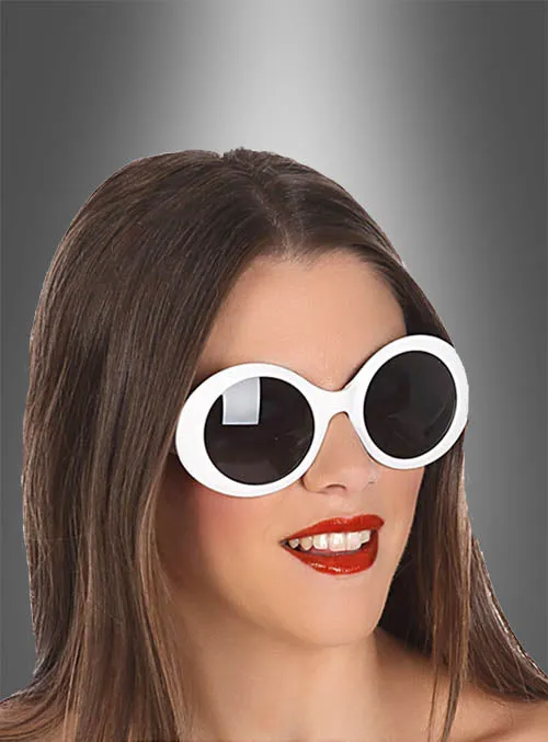 Brille Jackie 60er Jahre in Weiß