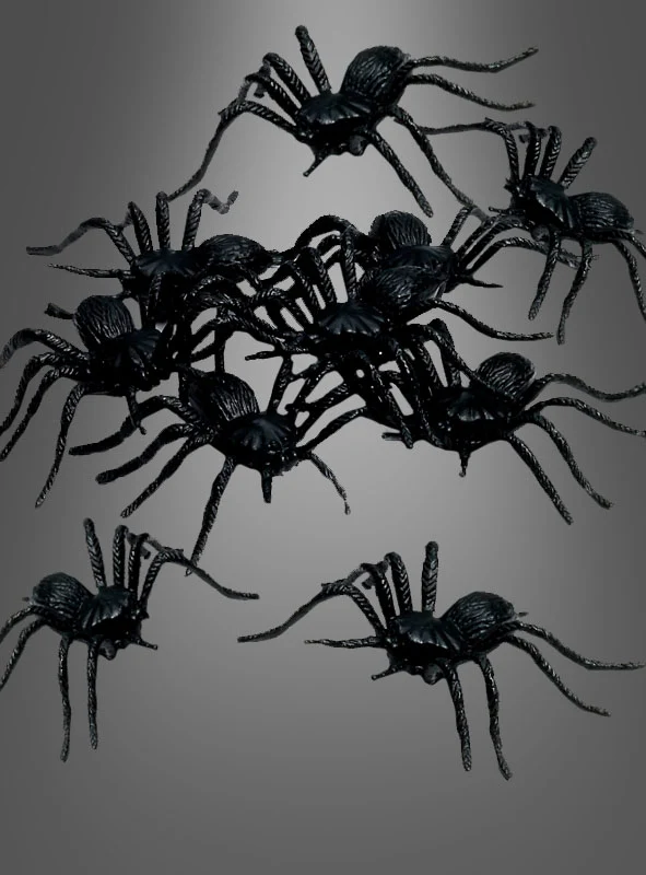 12 Plastikspinnen Dekoset 5cm