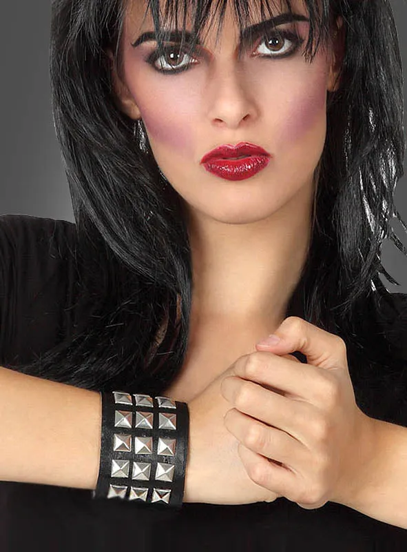 Dreireihiges Nieten Armband Punk Rock