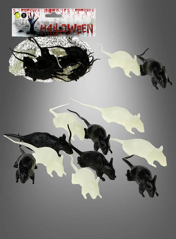 Im dunkeln leuchtende Mäuse 12er Pack