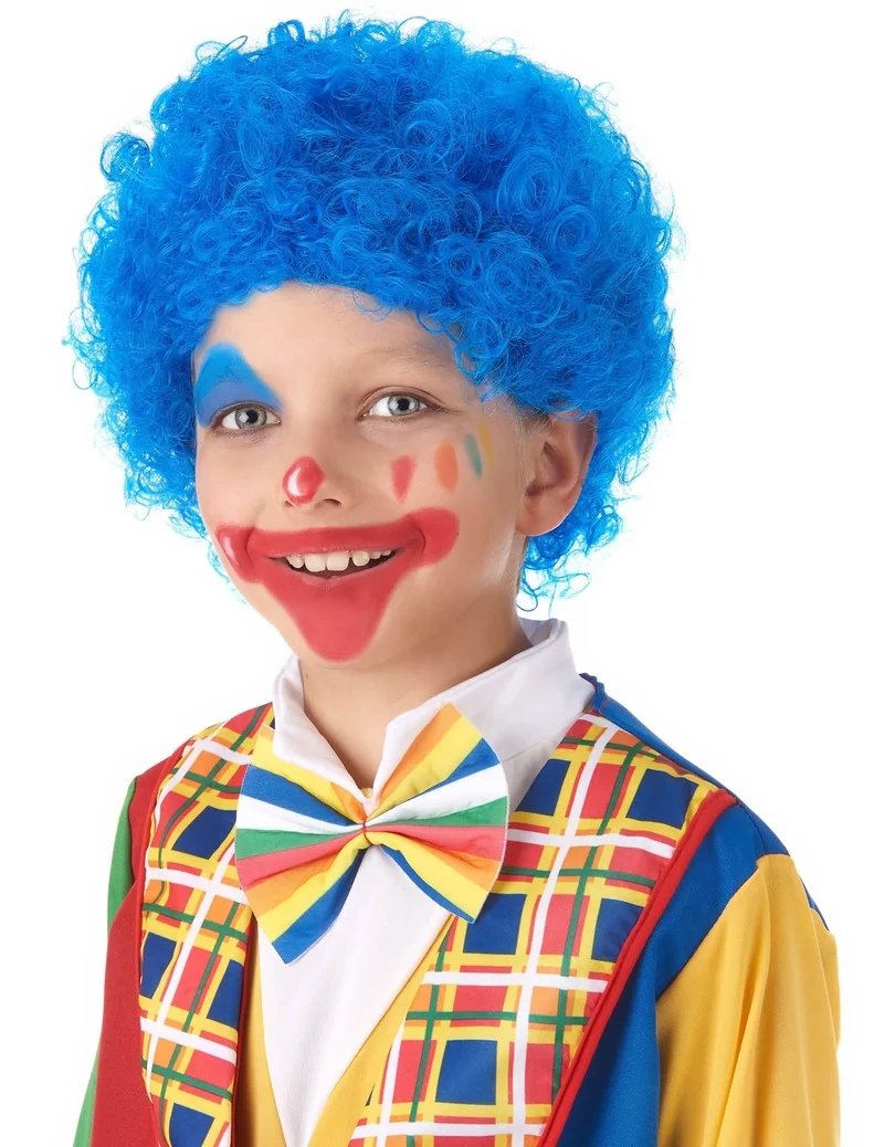 Blaue Clowns-Perücke für Kinder