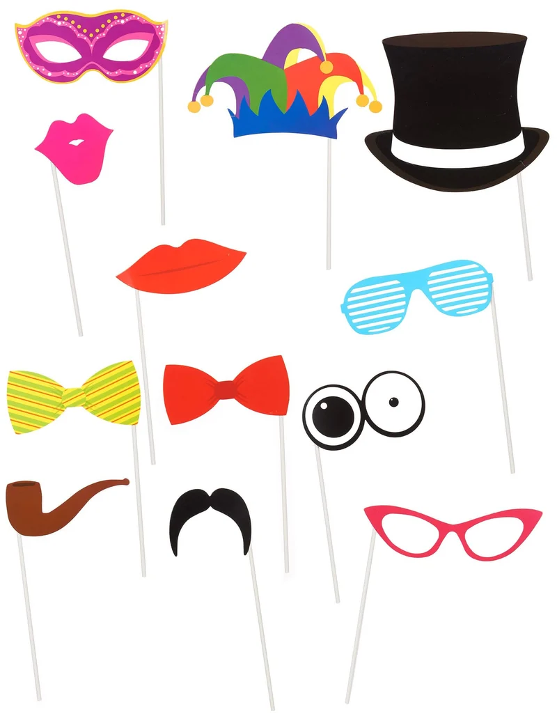 Set mit lustigen Masken für Fotos