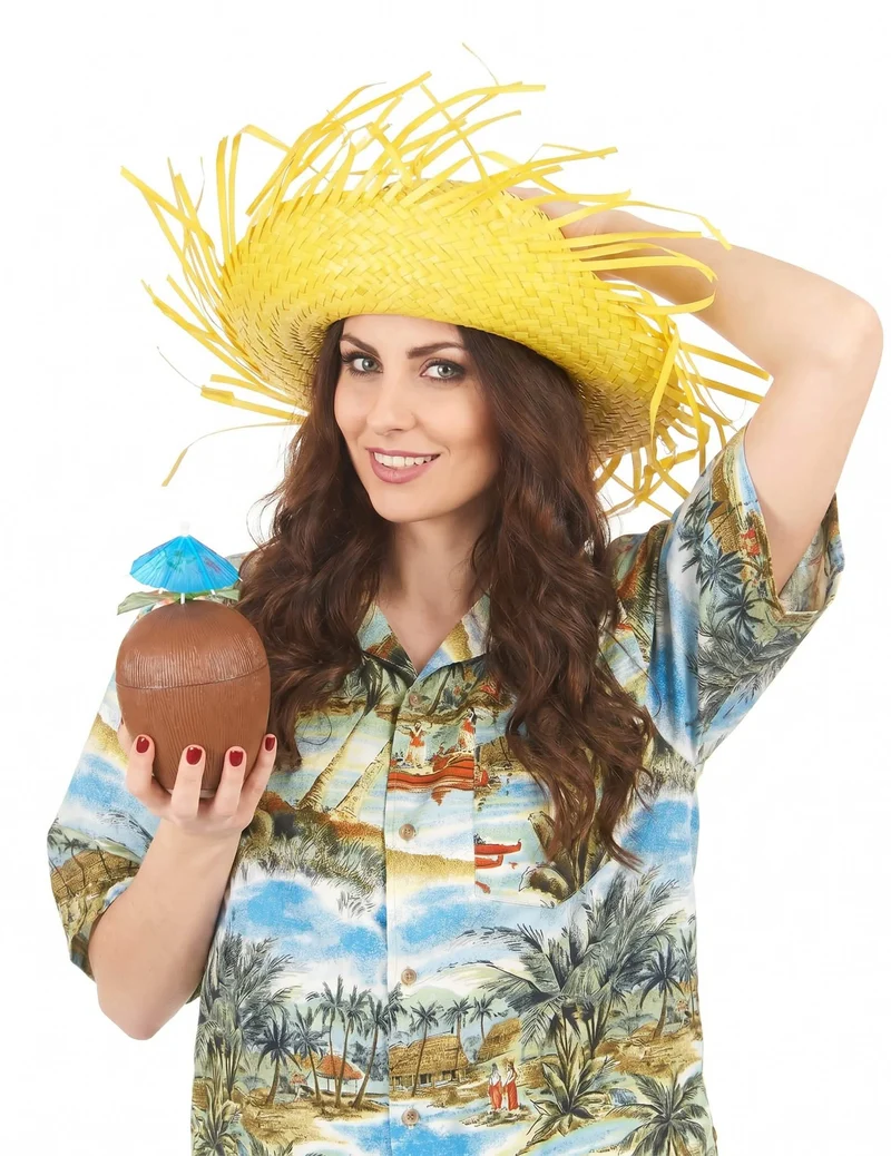 Gelber Hawaii-Hut für Erwachsene