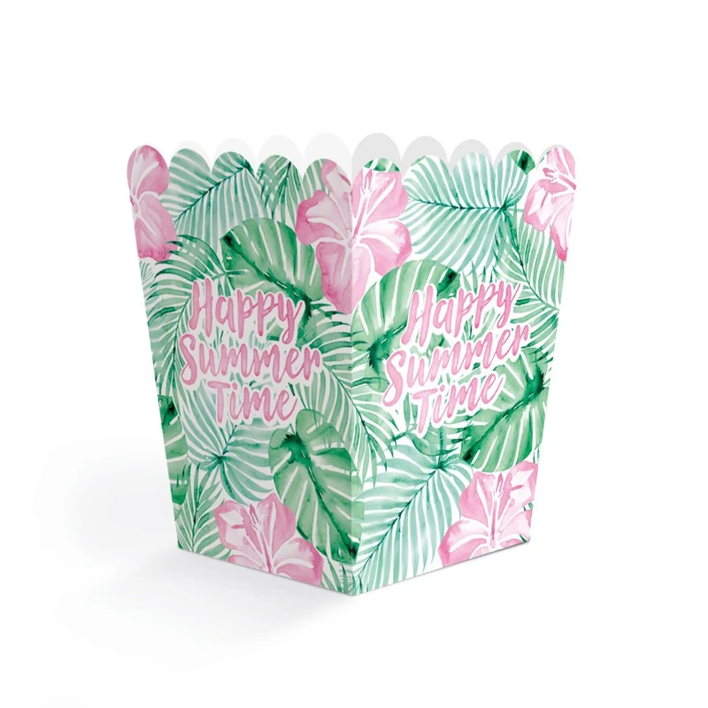 Grün-rosa Snackschälchen „Happy Summer Time“, 6 cm, 8 Stück
