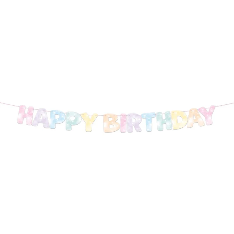 Unicorn-Buchstaben-Girlande „Happy Birthday“, 3 m