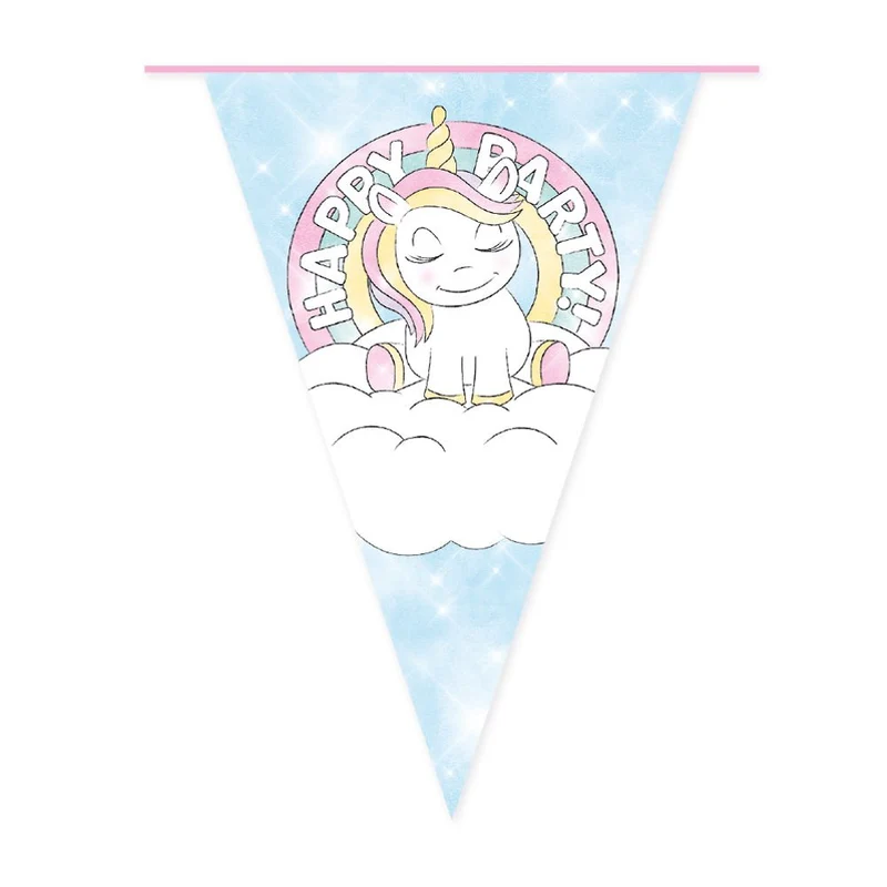 Unicorn-Girlande „Happy Birthday“, 10 m