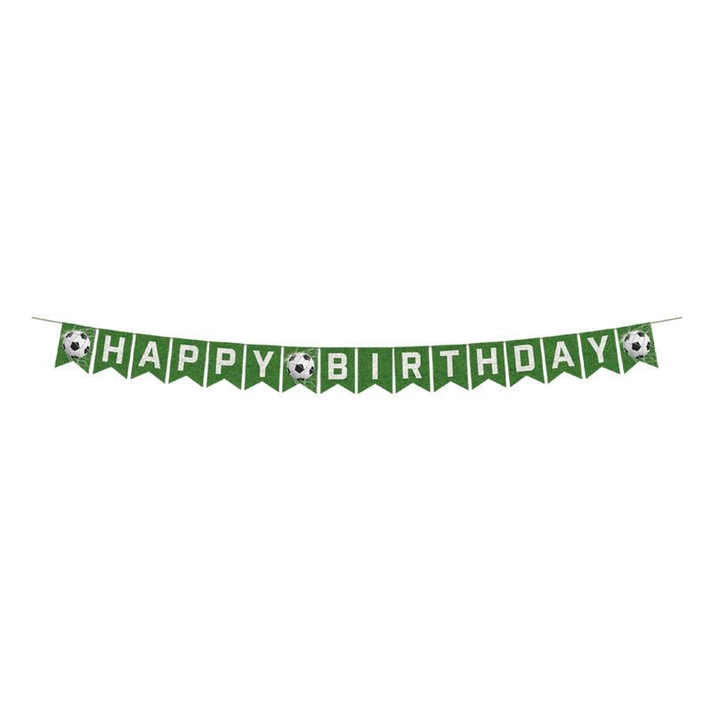 Fußball-Buchstabengirlande „Happy Birthday“, 6 m
