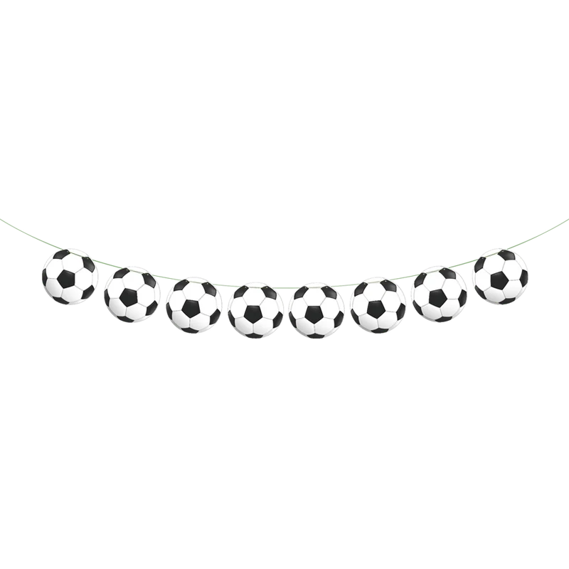 Fußball-Girlande Schwarz-Weiß 2 m