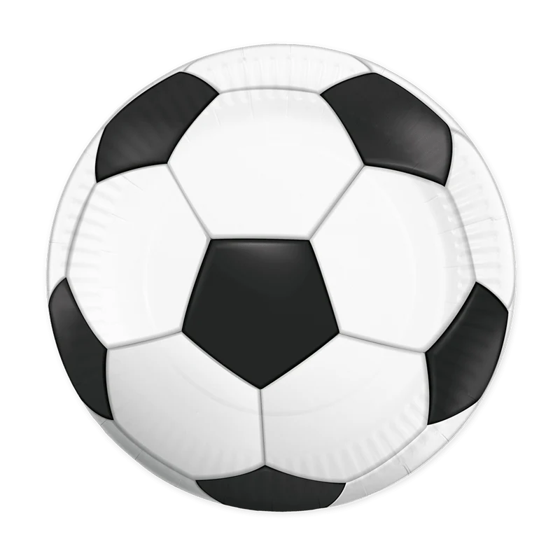 Fußball-Schilder, schwarz-weiß, Papier, 23 cm, 8 Stück