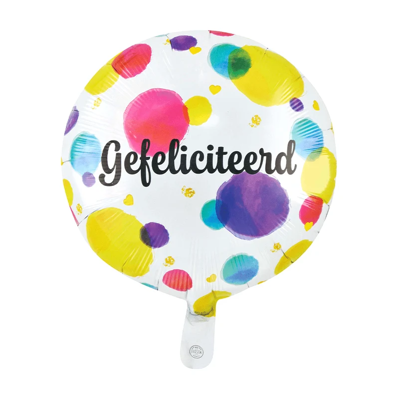 Glückwunsch-Heliumballon, bunt mit Punkten, leer, 45 cm