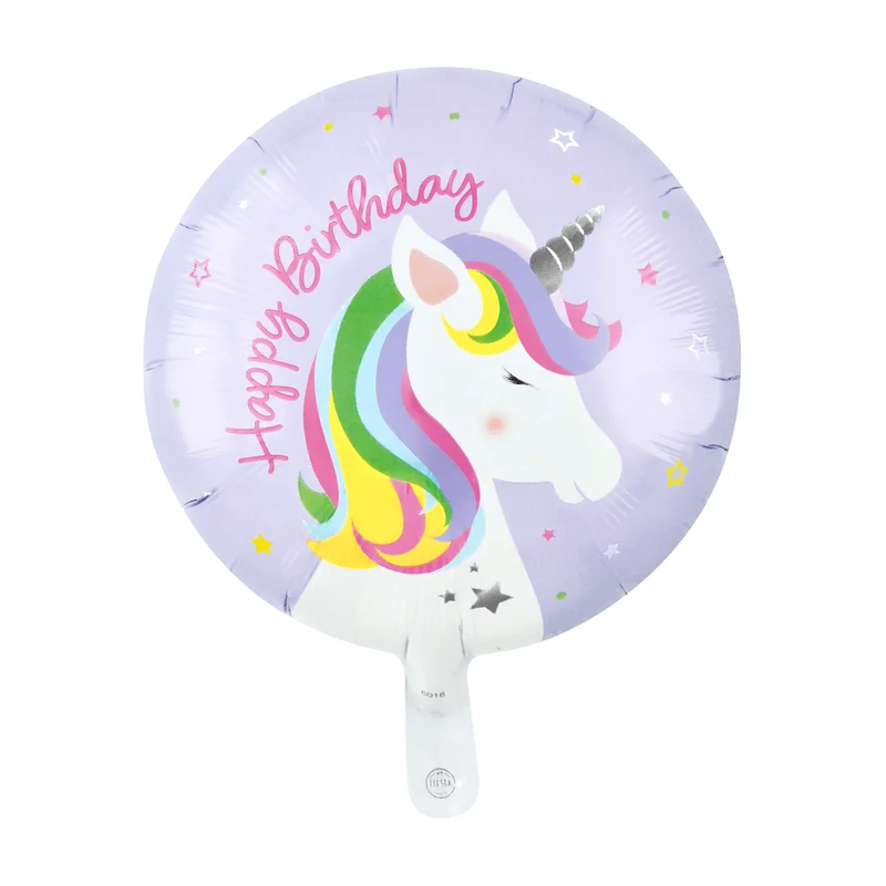 Einhorn-Heliumballon „Happy Birthday“ (leer), 45 cm