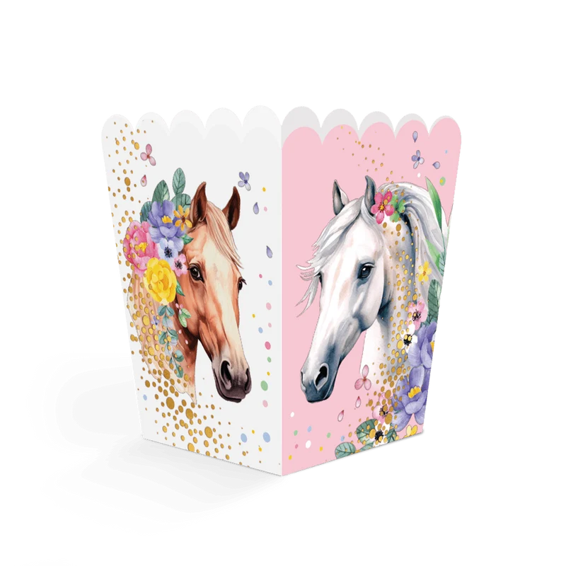 Pferde-Snackschälchen, weiß-rosa, 6 cm, 8 Stück