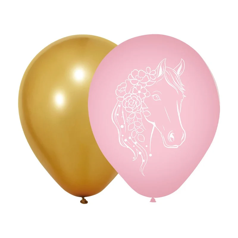 Pferd-Luftballons, Gold-Rosa, 46 cm