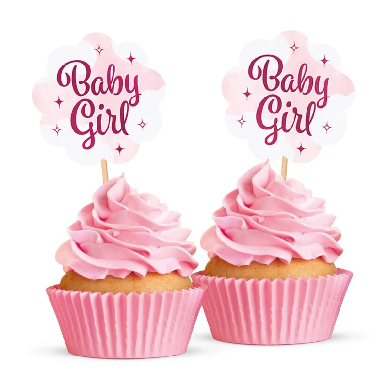 Rosa Cocktailspieße „Baby Girl“, 12 Stück