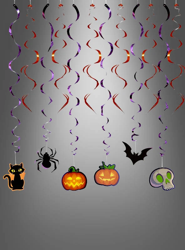 Halloween Girlande Swirl metallic 12er Pack