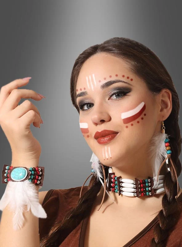 Indianer Federschmuck Set 4tlg.