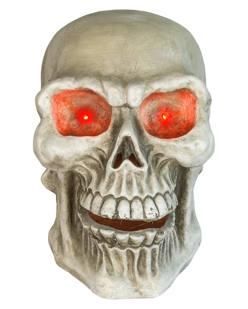 Riesiger Totenschädel mit Rot Leuchtenden Augen 60cm