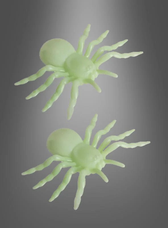 2 Stück riesige 10cm Leucht-Spinnen GID